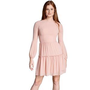 NWT Dress the Population Paola Blush Pink Open Mini Party Dress Women XL DDRB81